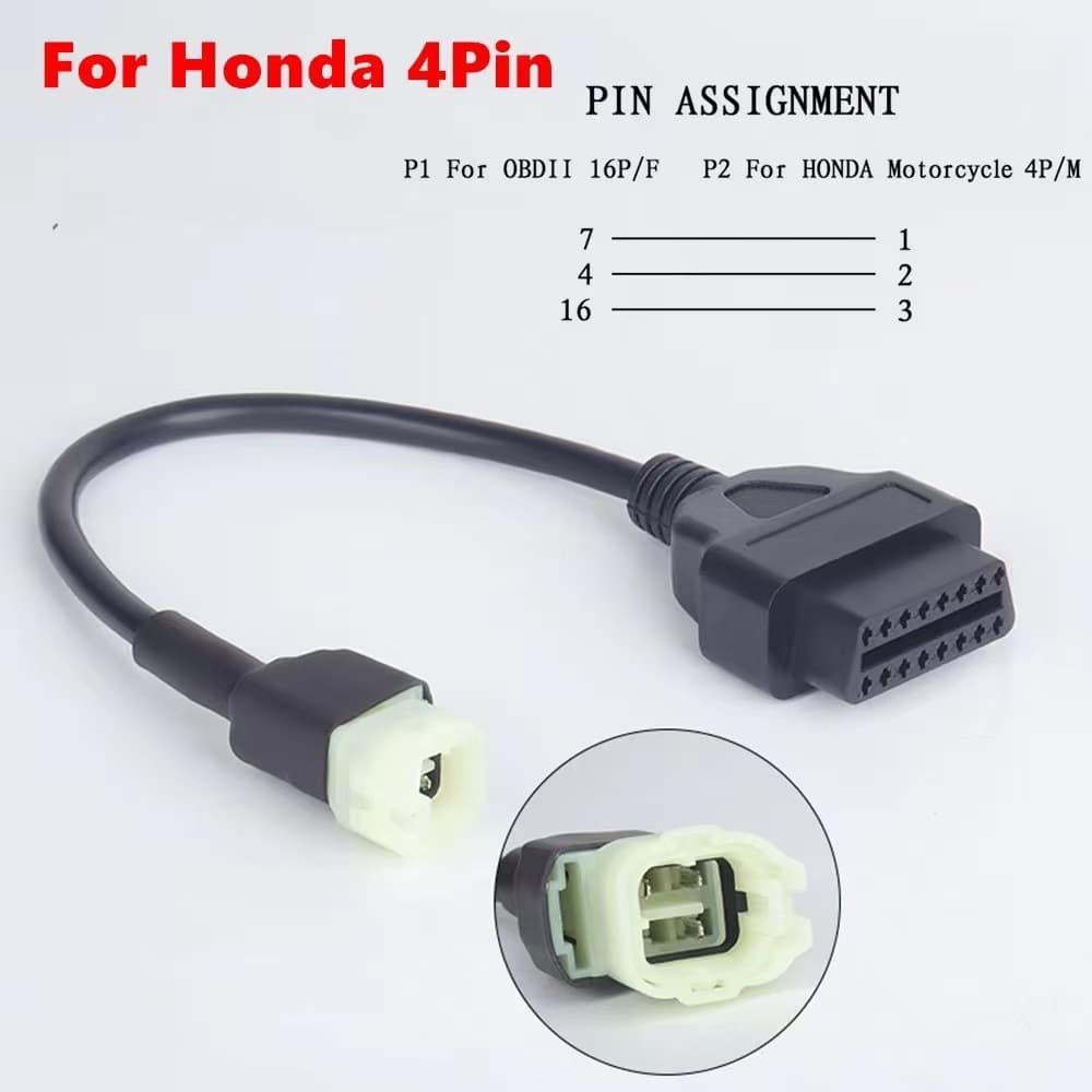EFI Motorcycle Diagnostic Cable Adapter, National IV Interface, Universal OBD for Honda, Suzuki, Yamaha