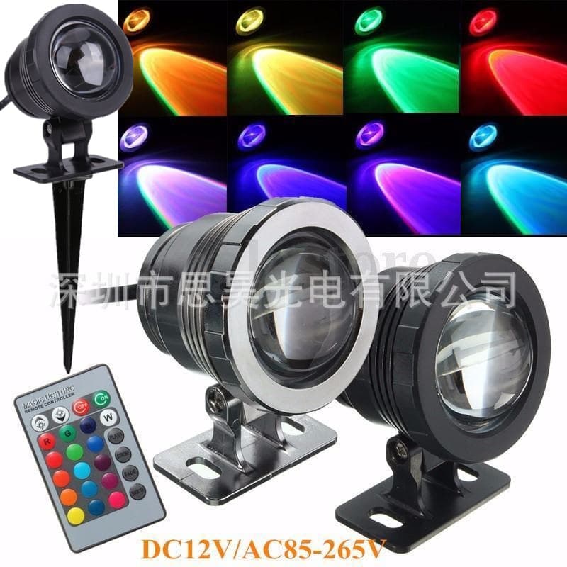 10W outdoor RGB color garden grass landscape mountain pool spotlight courtyard pool light 5w remote control underwater light spotlight