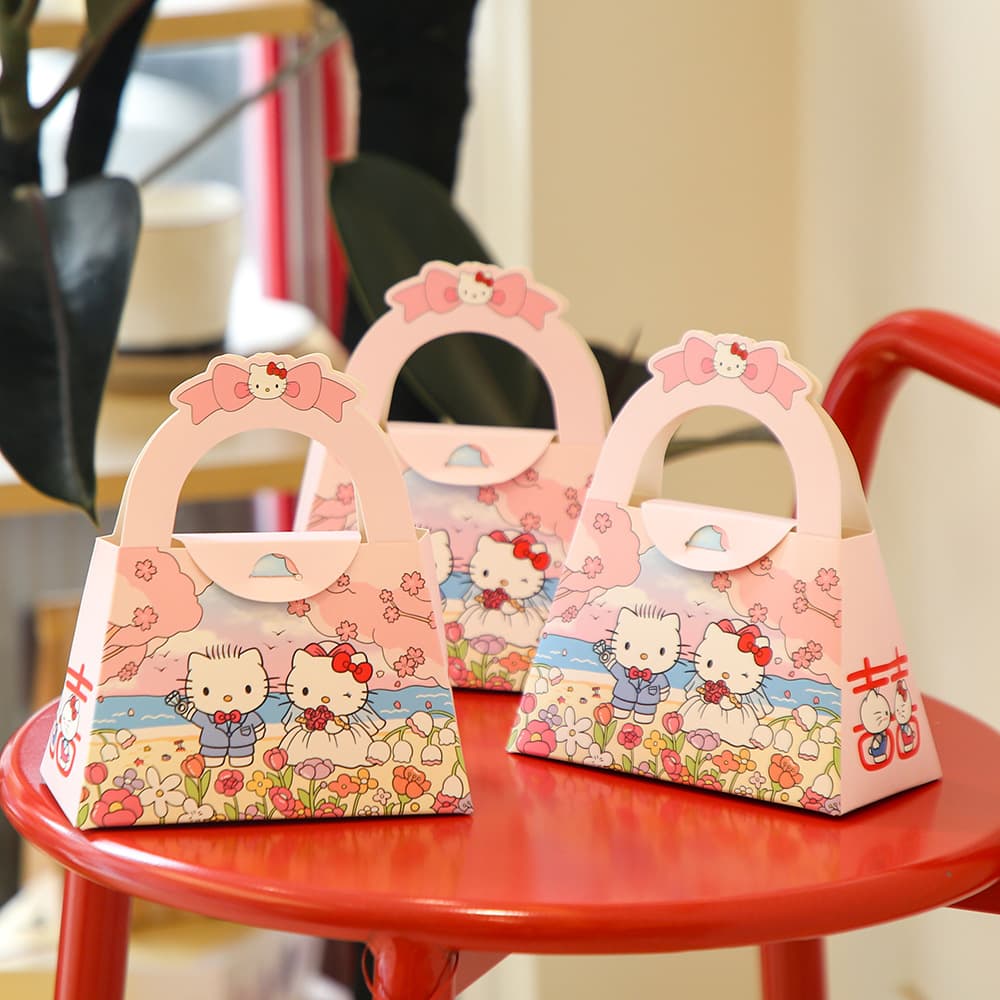 New Cartoon Candy Box Hello Kitty Candy Bag Handheld Table Candy Box Cute Kitty Candy Box