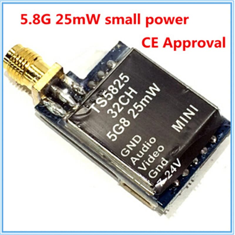 FPV Drone Image Transmission 5.8G 25mW Low Power Mini Transmitter with CE Certification TS5825