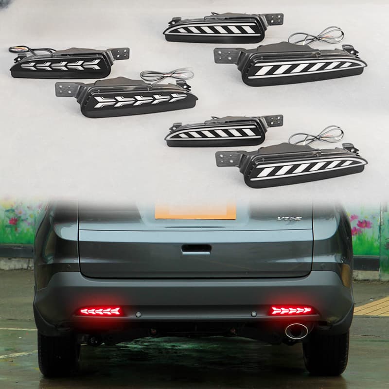 LED Sequential Turn Signal Brake Light for 2012-2014 Honda CRV Rear Bumper Fog Light Modification