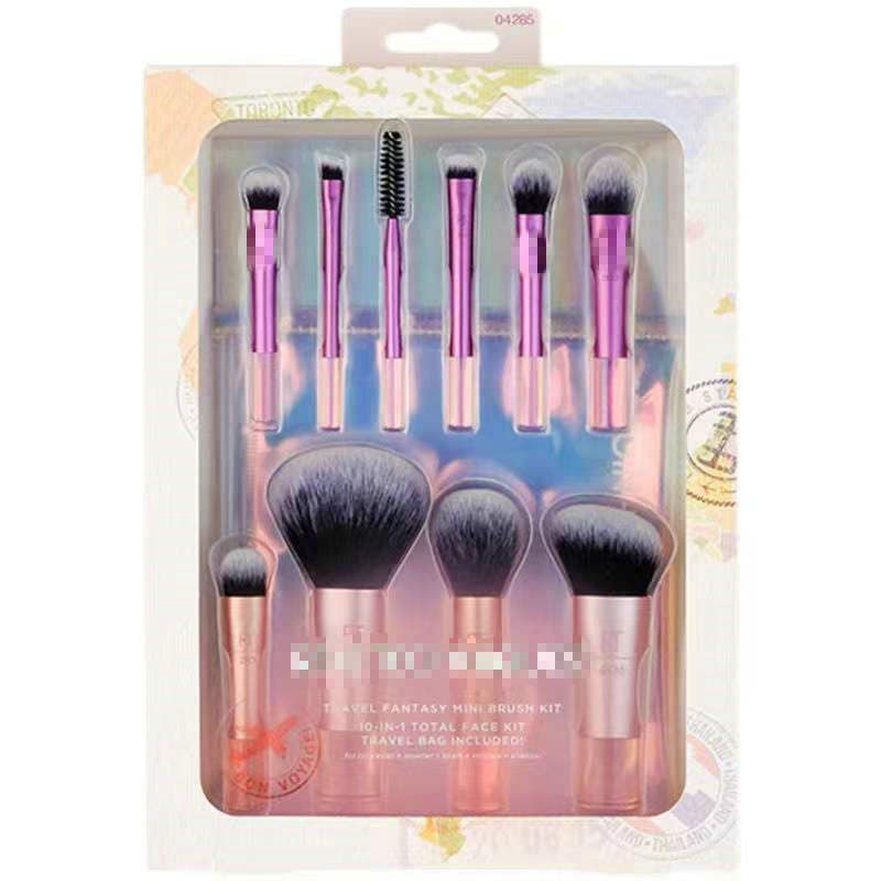 US RT 04285 Dream Set Makeup Brushes 10-Piece Portable Makeup Brush Set with Zipper Case
