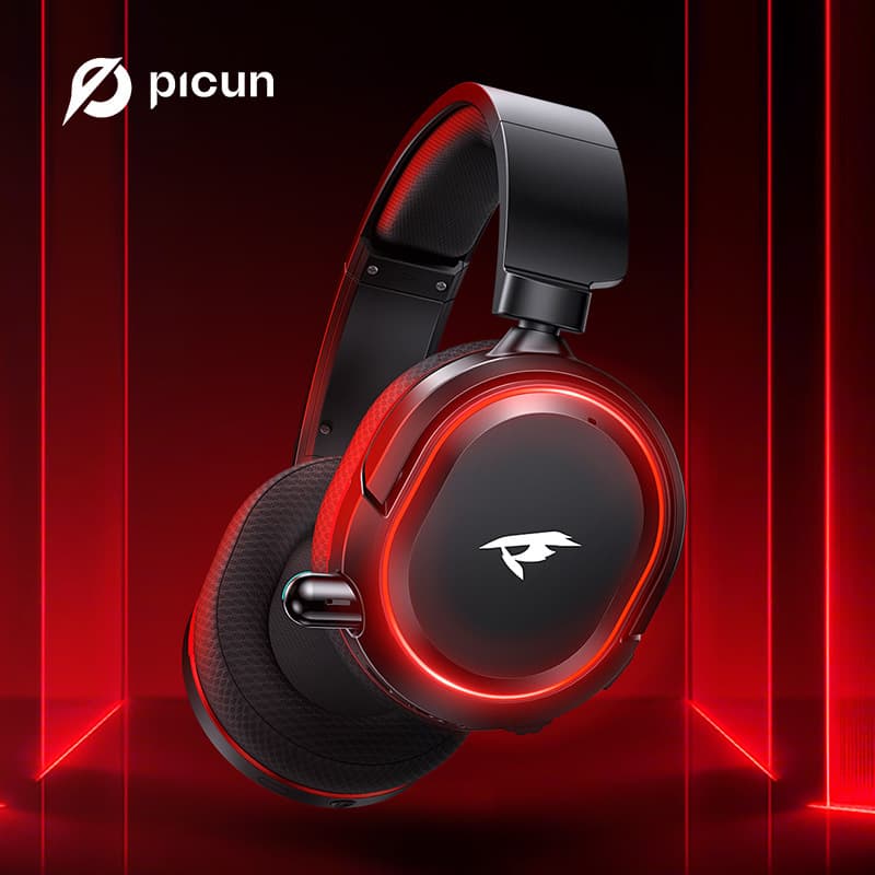 Picun G2 wireless 2.4G head-mounted Bluetooth headset headset luminous game low-latency 7.1 sound effect