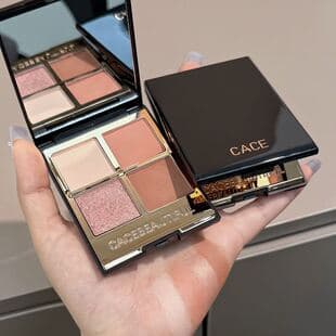 CACE New Black Gold Four-Color Eyeshadow Palette Shimmer Matte Earth Tones High Pigment No Fallout Makeup for Women