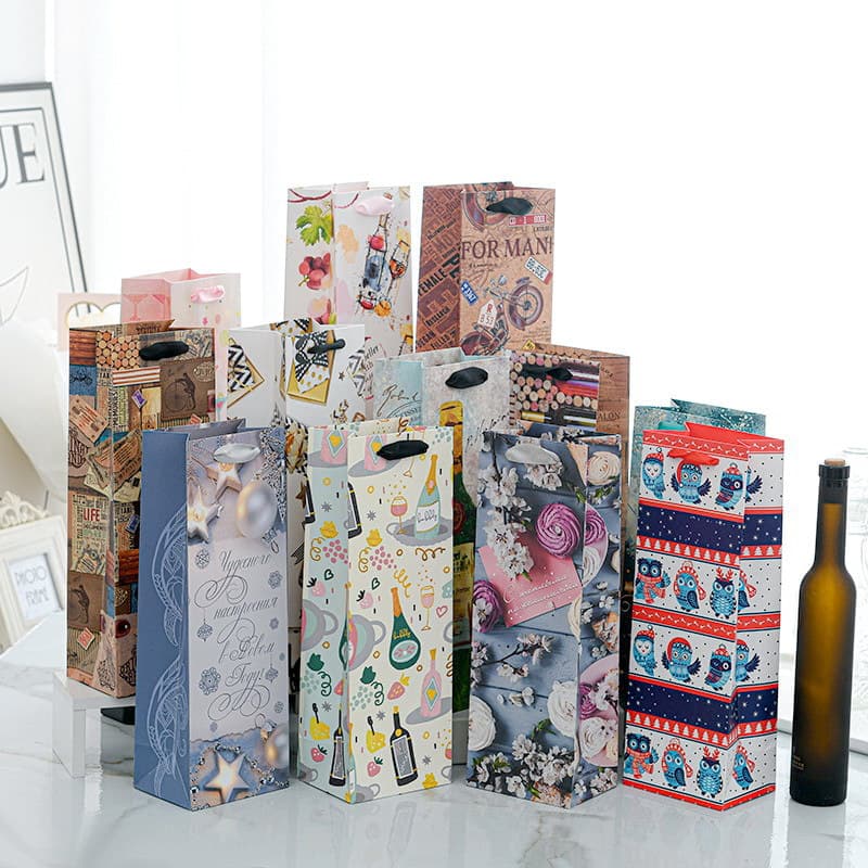 New Red Wine Bag Export Style Fashionable Gift Red Wine Handbag Bottled Wine Souvenir Packaging Bag High-end