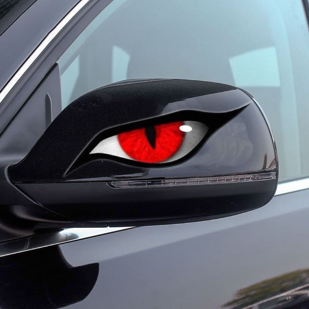 Bold Personality Scary Car Sticker Raptor Eye Rearview Mirror Decal Waterproof Sunproof Scratch Cover Creative Decal