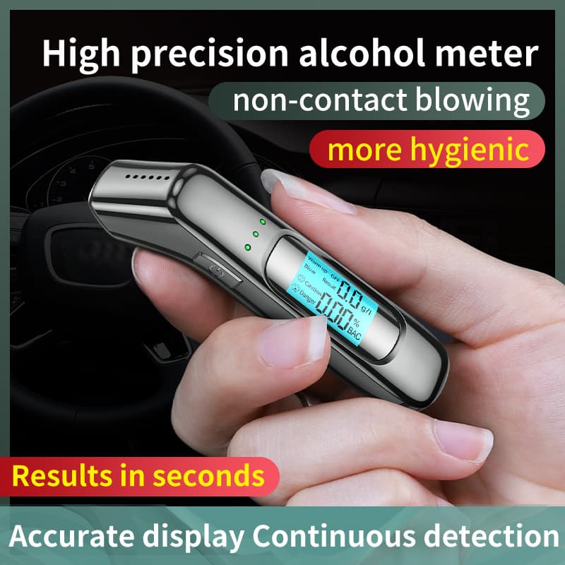 Alcohol Detector, Breathalyzer for Drunk Driving Inspection, High Precision Portable Alcohol Tester