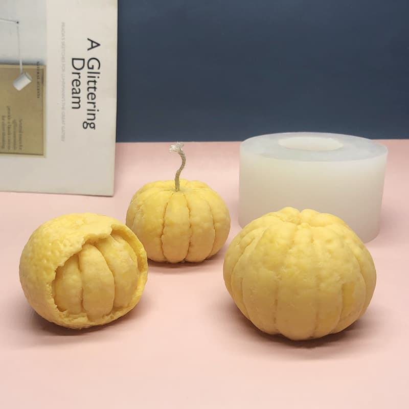 Renshan Realistic Fruit Peeled Orange Silicone Mold Orange Flesh Cake Baking Mousse Scented Candle Mold