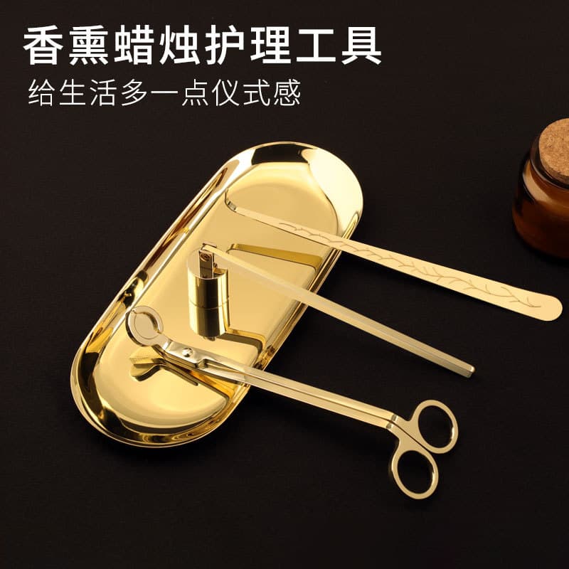 Cross-border Aromatherapy Candle Tool Set: Stainless Steel Wick Trimmer, Snuffer, and Extinguisher for Wholesale