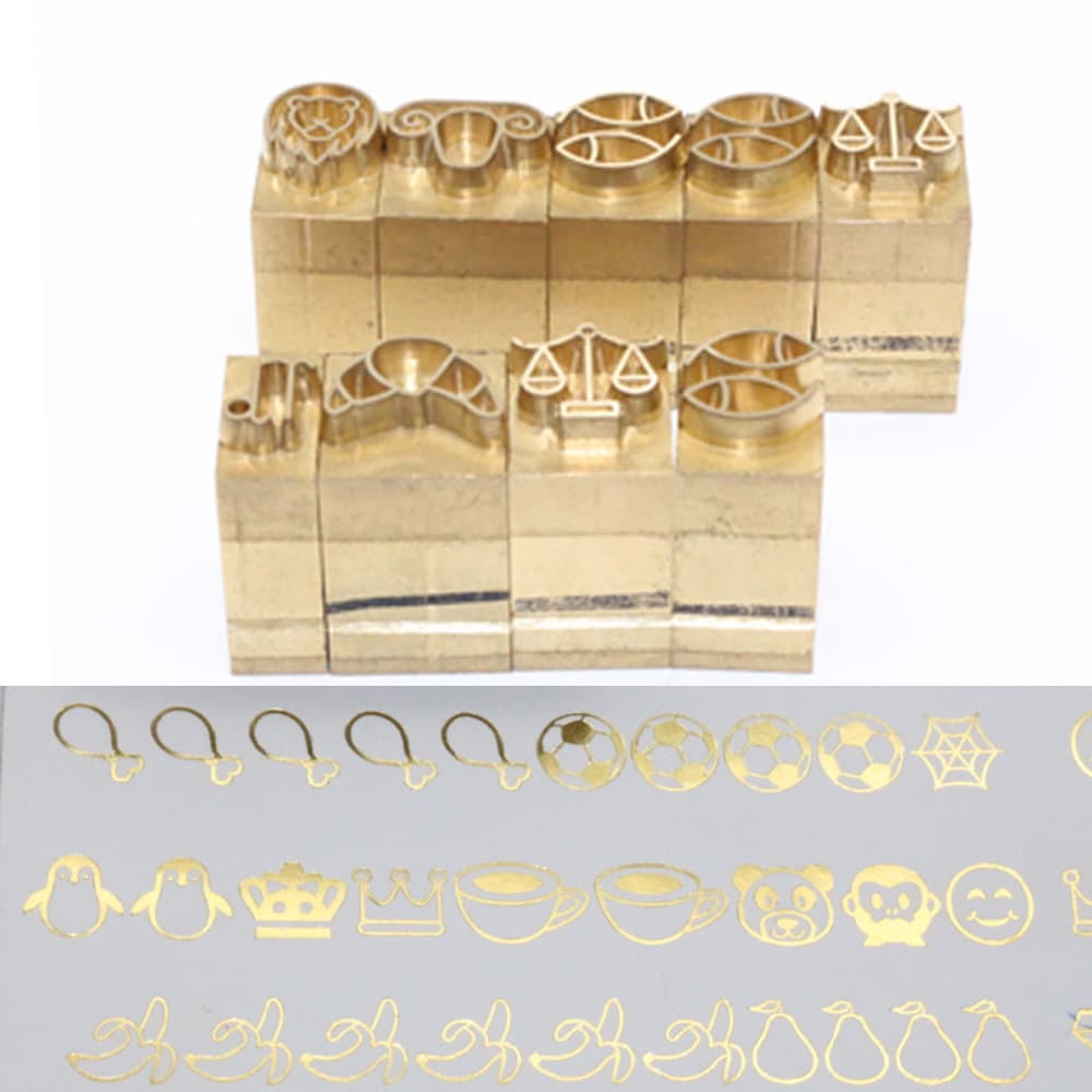 23 Thick Leather Seal Alphanumeric Symbol Copper Mold Brass Metal Letter Seal Fire Heating Mold Soldering Iron