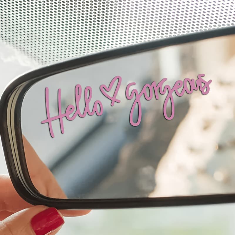 Amazon cross-border special car sticker hello gorgeous rearview mirror sticker glass sticker mirror sticker