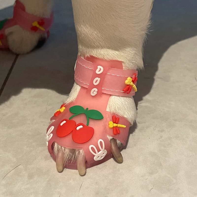 Dog Sandals Summer Shoes Pet Shoes Cartoon Fashion Anti-Slip Breathable Trendy Rain Shoes Waterproof Anti-Slip Small Dogs