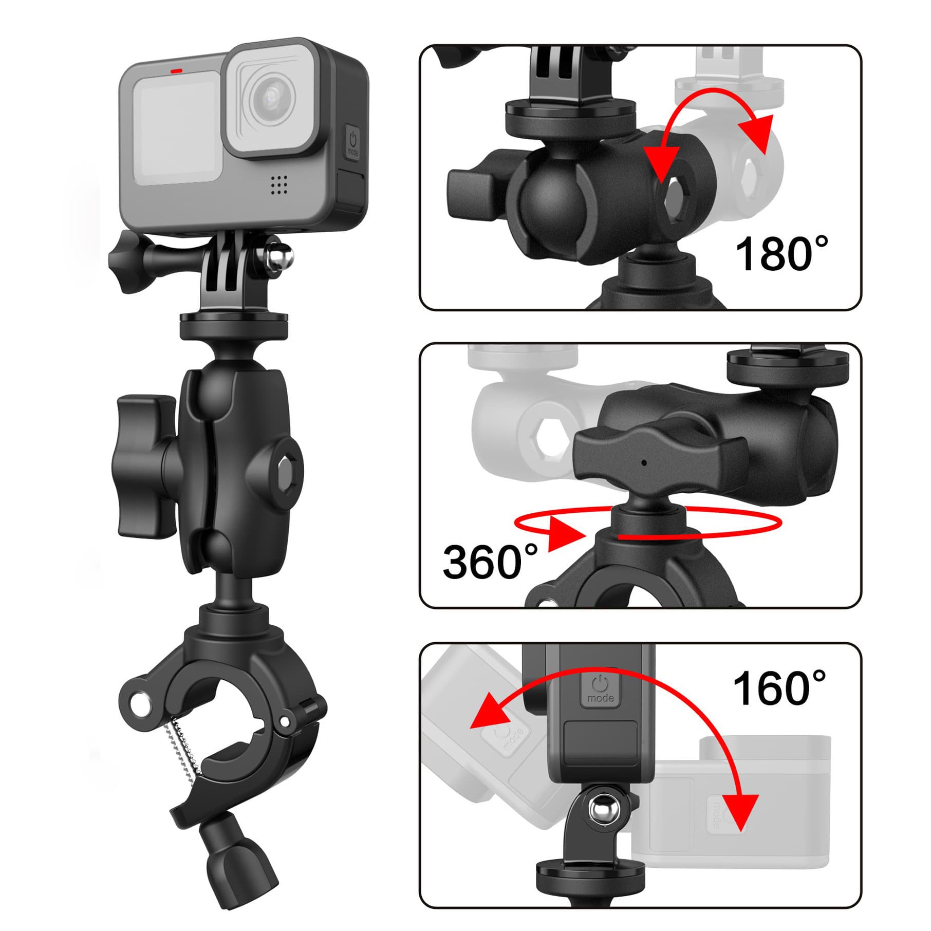 Patented GOPRO11 Bicycle Motorcycle Riding Recorder Holder Mobile Phone Holder Handlebar Mount