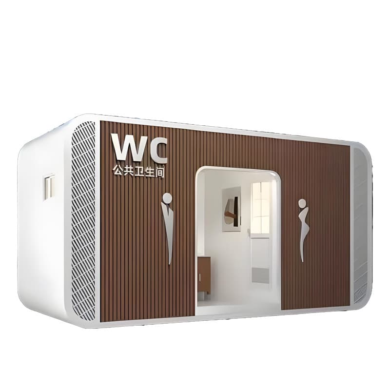 Mobile Toilet Eco-Friendly Public Toilet Apple with Waste Tank Outdoor Park Smart Restroom Odor-Proof