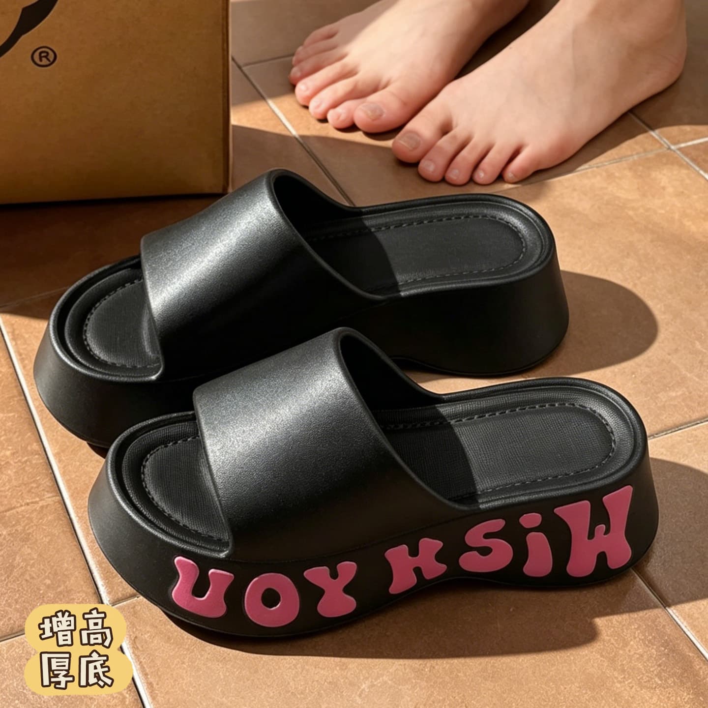 Zukangle New EVA Women's Slippers Thick Sole Height Increase Fashion Anti-Slip Slippers Beach Comfortable Women's Slippers Wholesale