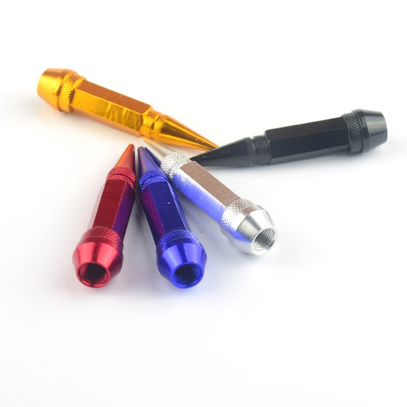 Car Tire Accessories Bullet Head Screw Valve Caps, Custom Modified Pointed Valve Stems for Bicycles and Motorcycles