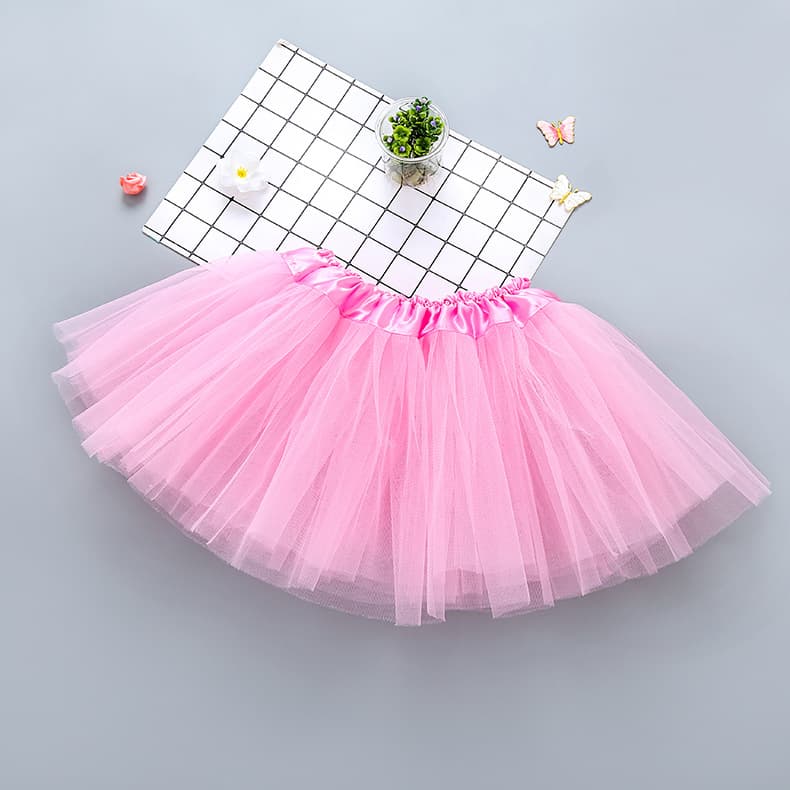 Amazon kids solid color skirt children dance performance tutu skirt girls mesh tutu skirt factory direct sale
