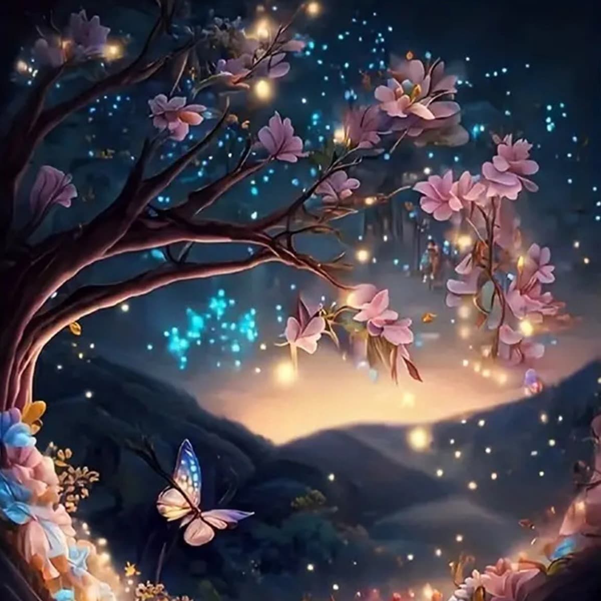 New 5D Full Diamond Painting from Source Factory - Beautiful Night Sky Starry Scene with Round and Square Diamonds, Handmade DIY Decoration