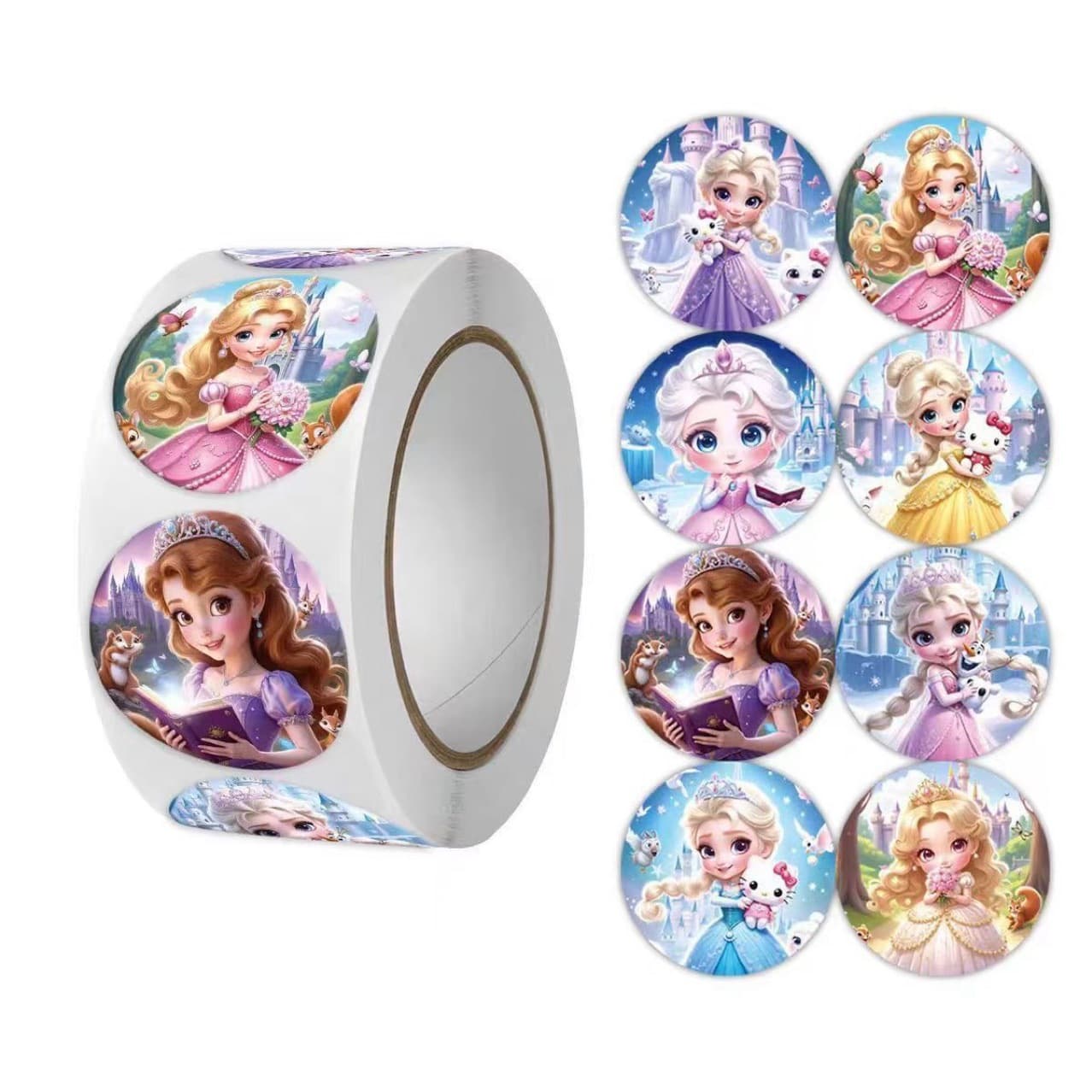 Princess Elsa roll stickers animation Frozen Princess cute avatar children's reward decoration handbook stickers
