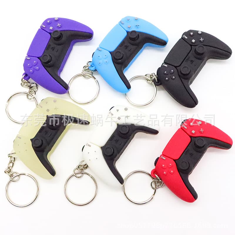 PS5 Game Controller Simulation 3D PVC Keychain Charm, Six Colors Available, Fun Design