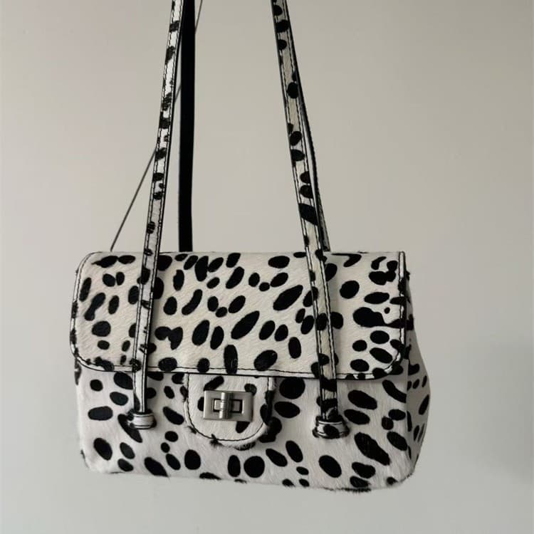 Horsehair Speckled Genuine Leather Underarm Bag 2026 Spring New Commuter Bag Chanel-Style Suede Shoulder Small Square Bag Trendy