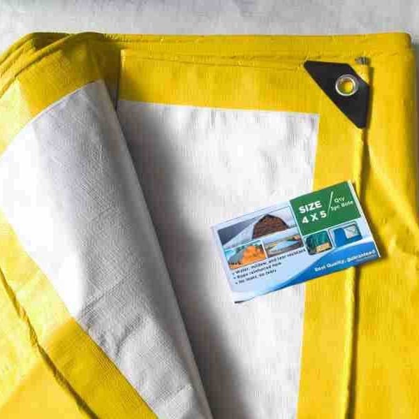 Outdoor Yellow Rain Tarp Sunshade Insulation 170g Thickened 4*5m Plastic Tarpaulin Bulk Discount Tent