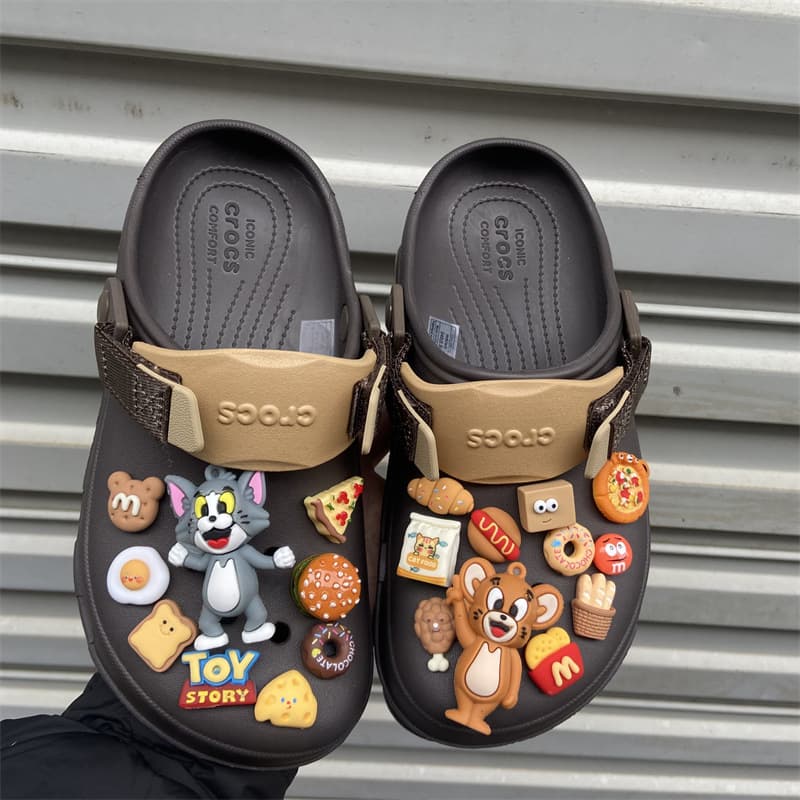 Cross-border E-commerce Croc Charms Shoe Decorations PVC Cartoon Shoe Clips Beach Sandals DIY Decorative Buckles Tom and Jerry