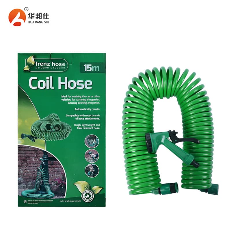Wholesale household spring hose water gun, telescopic hose, vegetable water gun, car wash hose, garden 5-function nozzle