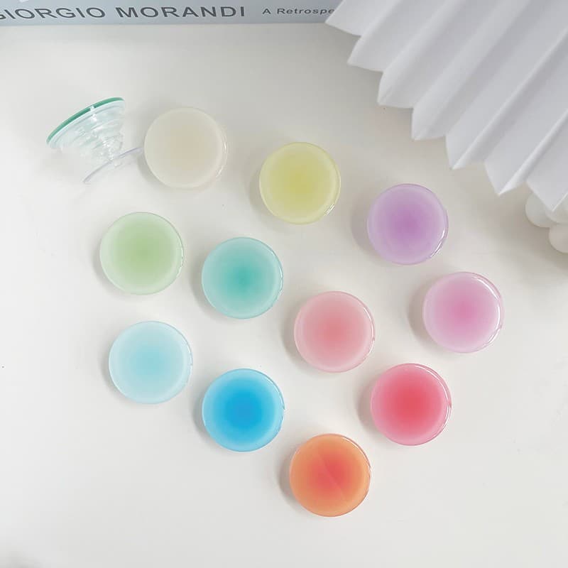 Ins Style Round Solid Color Drip Glue Airbag Stand Lazy Desktop Retractable Foldable Phone Adhesive Foldable