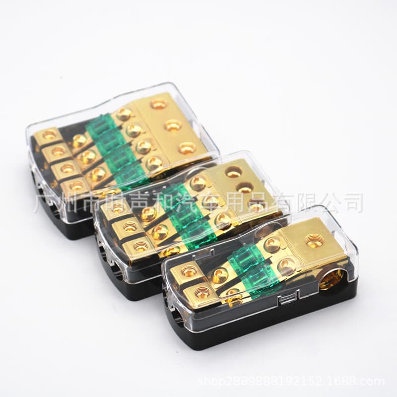 Pure Copper Car Audio Power Cable Splitter One to Two One to Three One to Four Fuse Holder Automotive Sound System