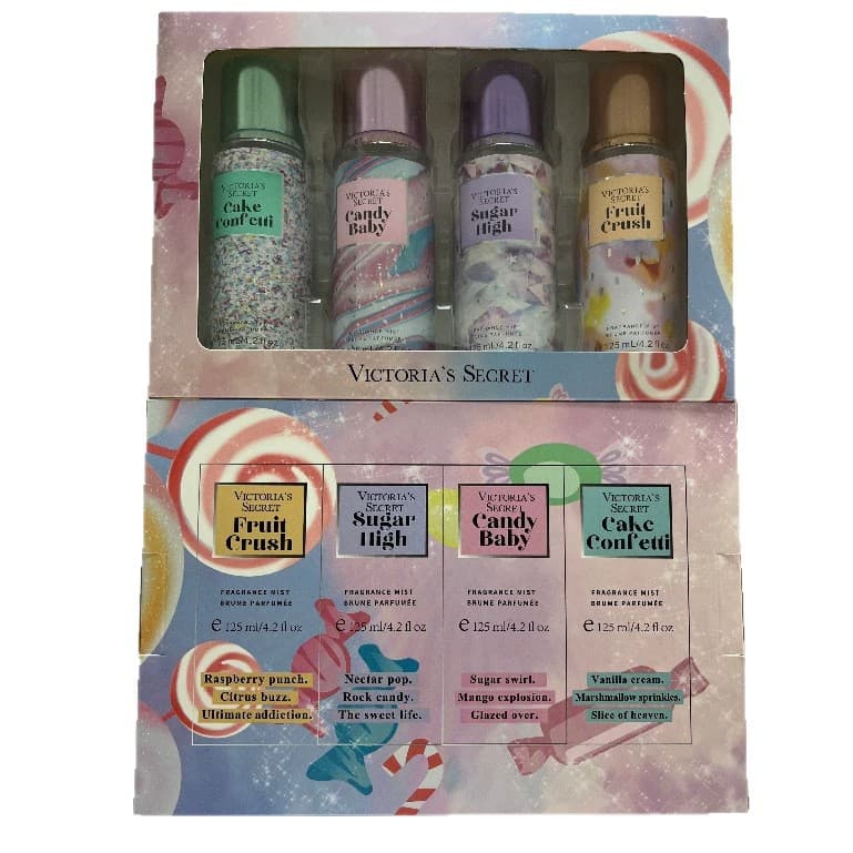 Victoria's Secret Mini Fragrance Set Long-Lasting Scent Moisturizing and Hydrating Fragrance Spray 125ml*4