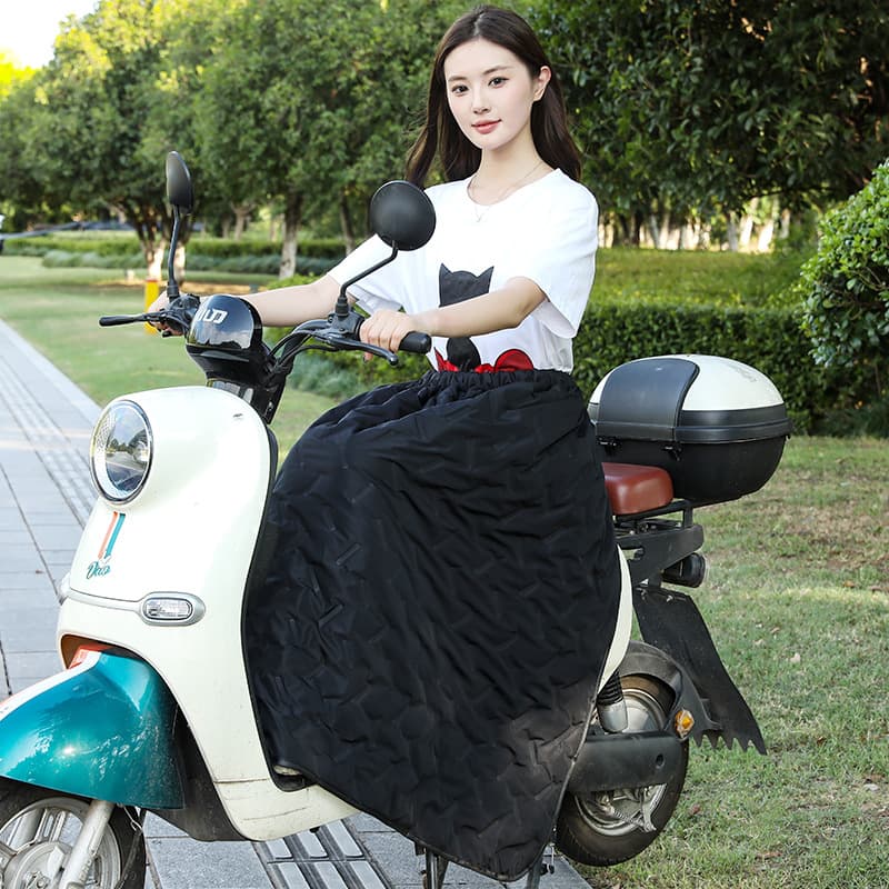 Electric Vehicle Windshield Cover Riding Autumn/Winter Fleece-Lined Thickened Half-Skirt Leg Windshield Waterproof Warm Knee Guard Apron