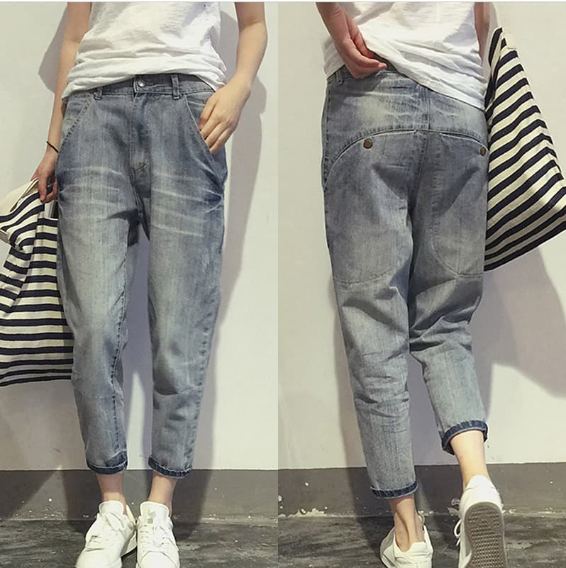 Plus Size Stretch Jeans for Curvy Women, New Korean Style Long Pants, Extra Large Women's Clothing