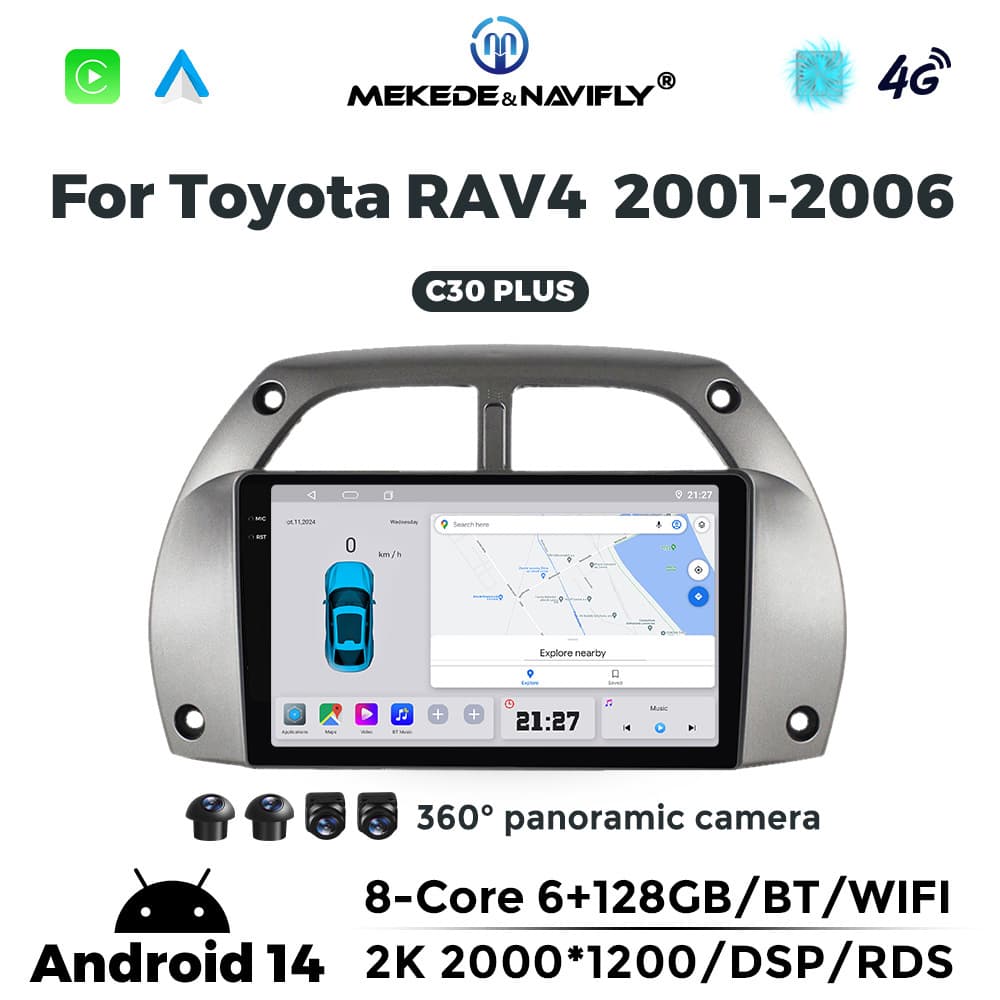 Model C for Toyota RAV4 2001-2006 Android Carplay Bluetooth Backup Camera Navigation Screen