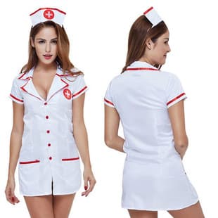 Sexy Costume Masquerade Doctor Nurse Role Play Outfit White Coat Doctor Stage Performance Costume