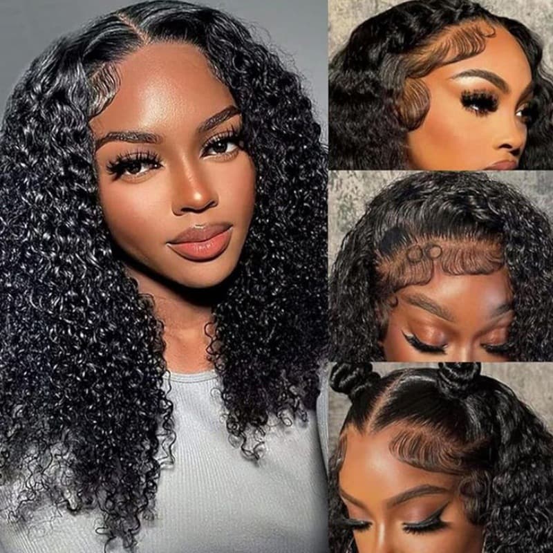 13x4 HD Transparent Lace Wave Small Curl Hair High Density Europe, America, Africa Cross-Border Xuchang In Stock Generation Hair 12