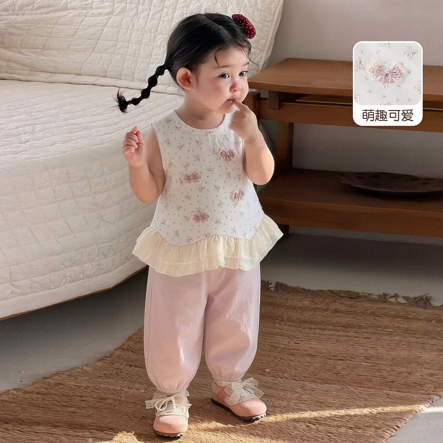 Girls Summer Suit Sleeveless Vest Pants 2026 New Two-piece Set Baby Girl Clothes Sweet Thin Style Western Style
