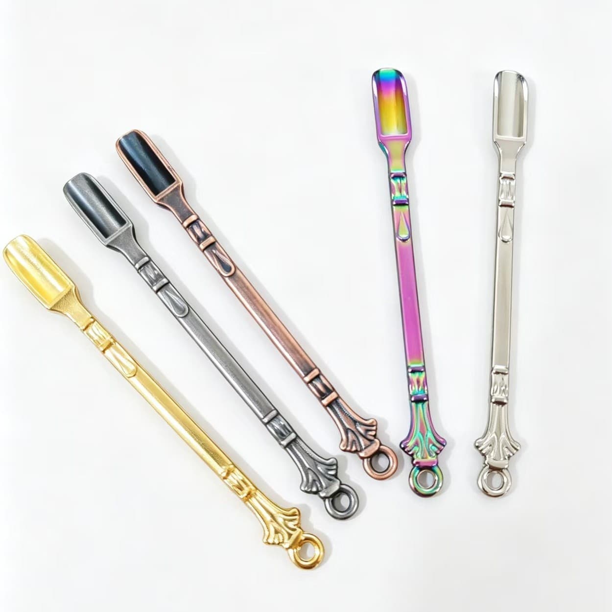 Mini Micro Small Scoop 8cm Small Metal Pipe Nail Spoon Pipe Wax Spoon Portable Mini Smoking Accessories