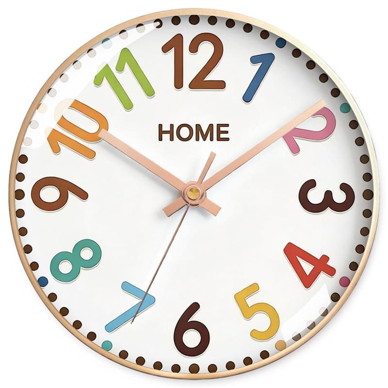 Early Education Children Rainbow Dopamine Warm Minimalist Elegant Decorative Creative Personality Wall Clock Quartz Silent Clock