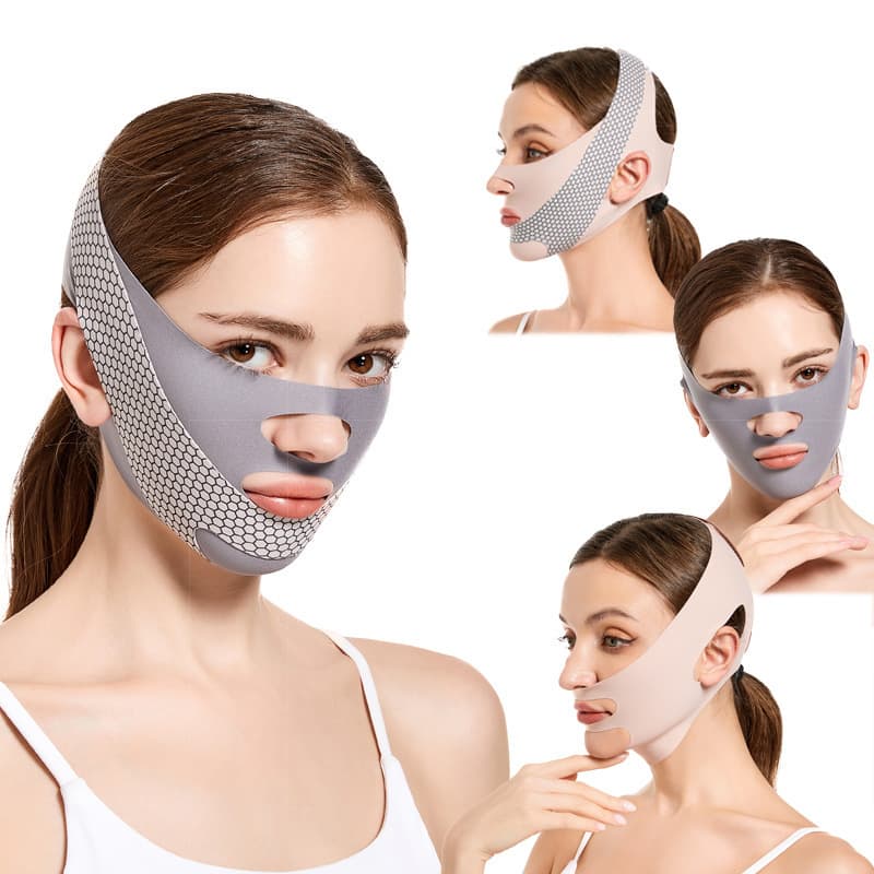 Breathable V-Shape Face Mask for Double Chin and Masseter Muscle, Face Lifting Bandage Massage Tool V-Shape Face Shaper
