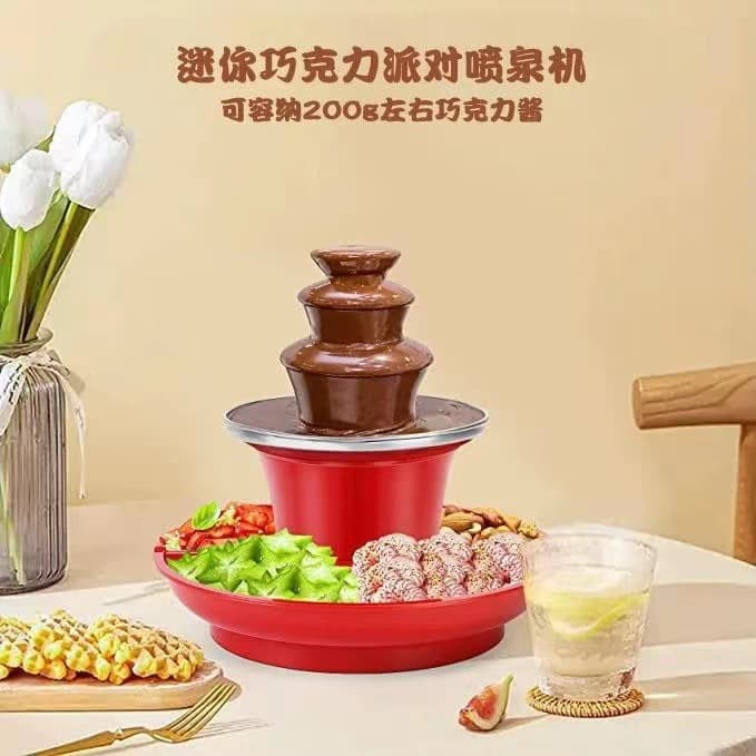 Three-layer Chocolate Fountain Machine with Fruit Tray, Melting Tower Chocolate Waterfall Machine, Automatic Fondue Melting Machine