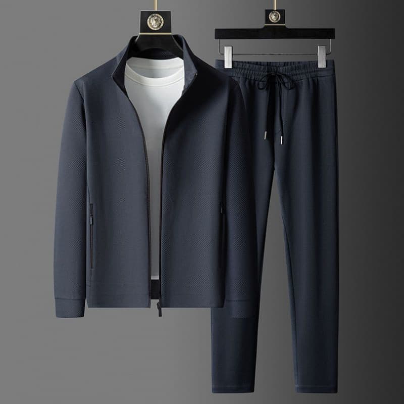 Free Shipping 2026 Spring and Autumn New Sports Suit Set for Men, Casual Breathable Jacket, Long Pants, Stand Collar, Zipper, Kailigao