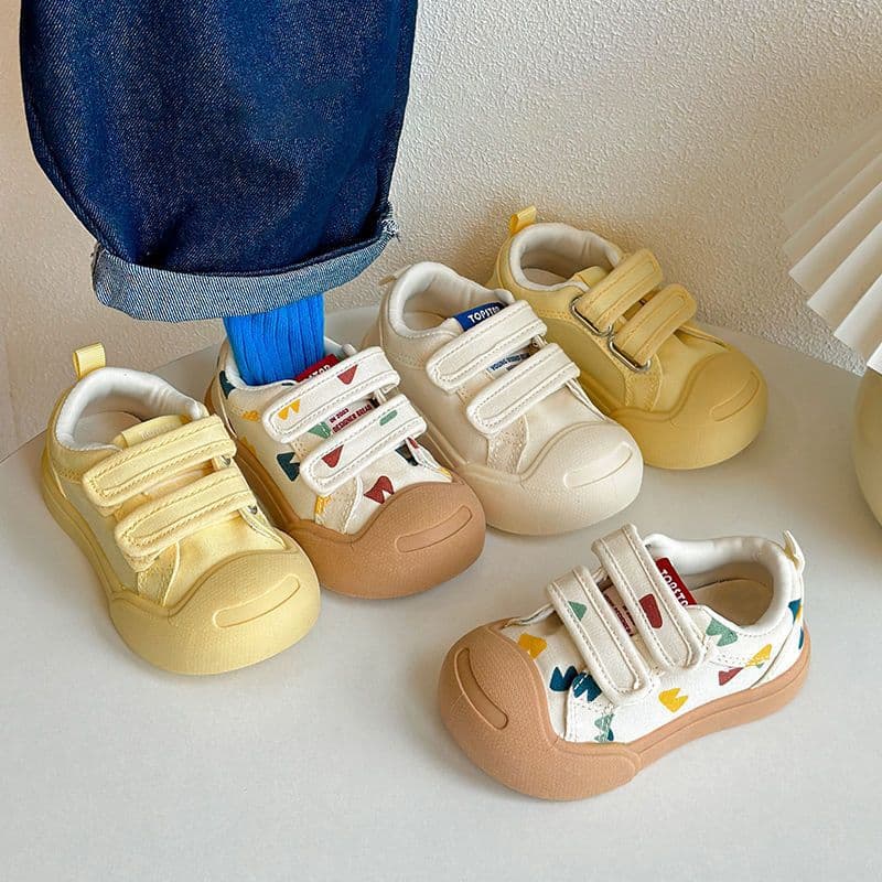 Children's Laughing Mouth Biscuit Shoes Spring/Autumn New Unisex Kids Ins Plimsolls Soft Sole Versatile Baby Canvas Shoes Trendy
