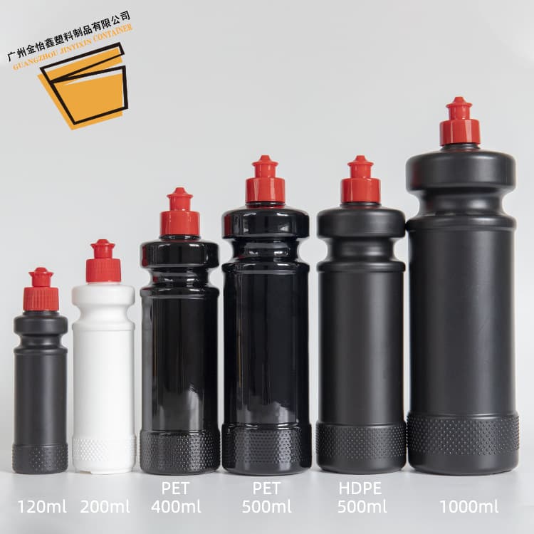 In-stock car polishing wax, HDPE/PET gourd-shaped bottles, 120ml-1000ml, car abrasive refill bottles.