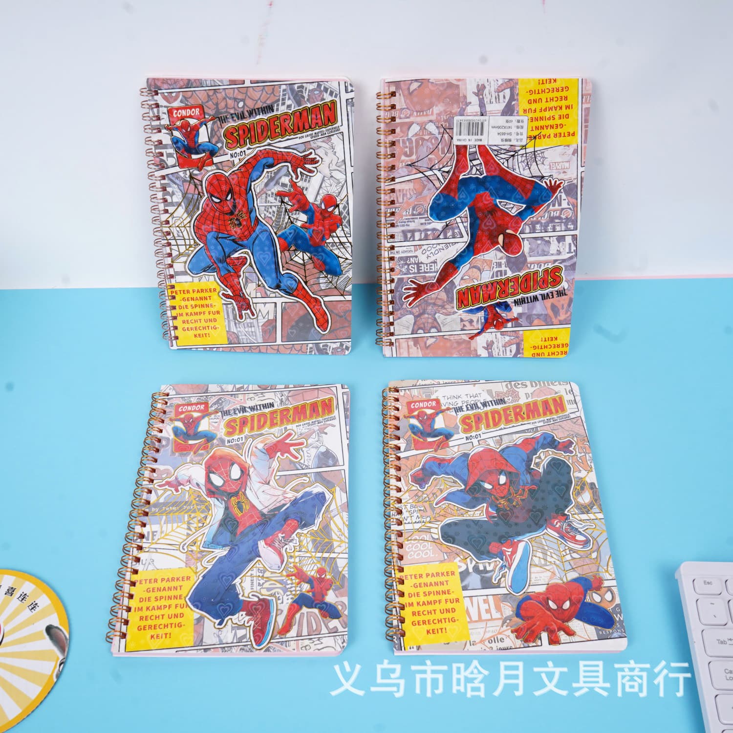 Foreign trade popular Spider-Man A5 coil notebook creative high-value color page horizontal line notebook student notepad handbook