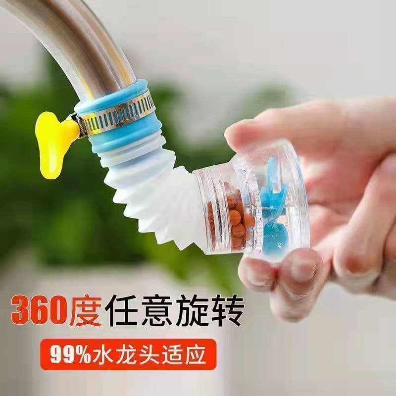 Faucet Anti-Splash Device with Extendable Spray Head and Filter Mesh for Household Kitchen Water Efficiency