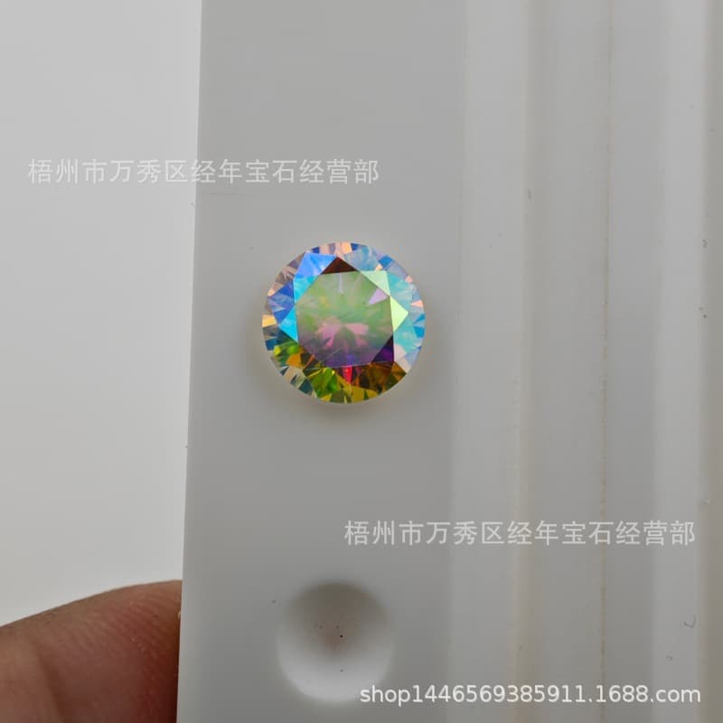 GRA round moissanite loose stone eight hearts and eight arrows red blue green moissanite gemstone loose stone ring earrings wholesale