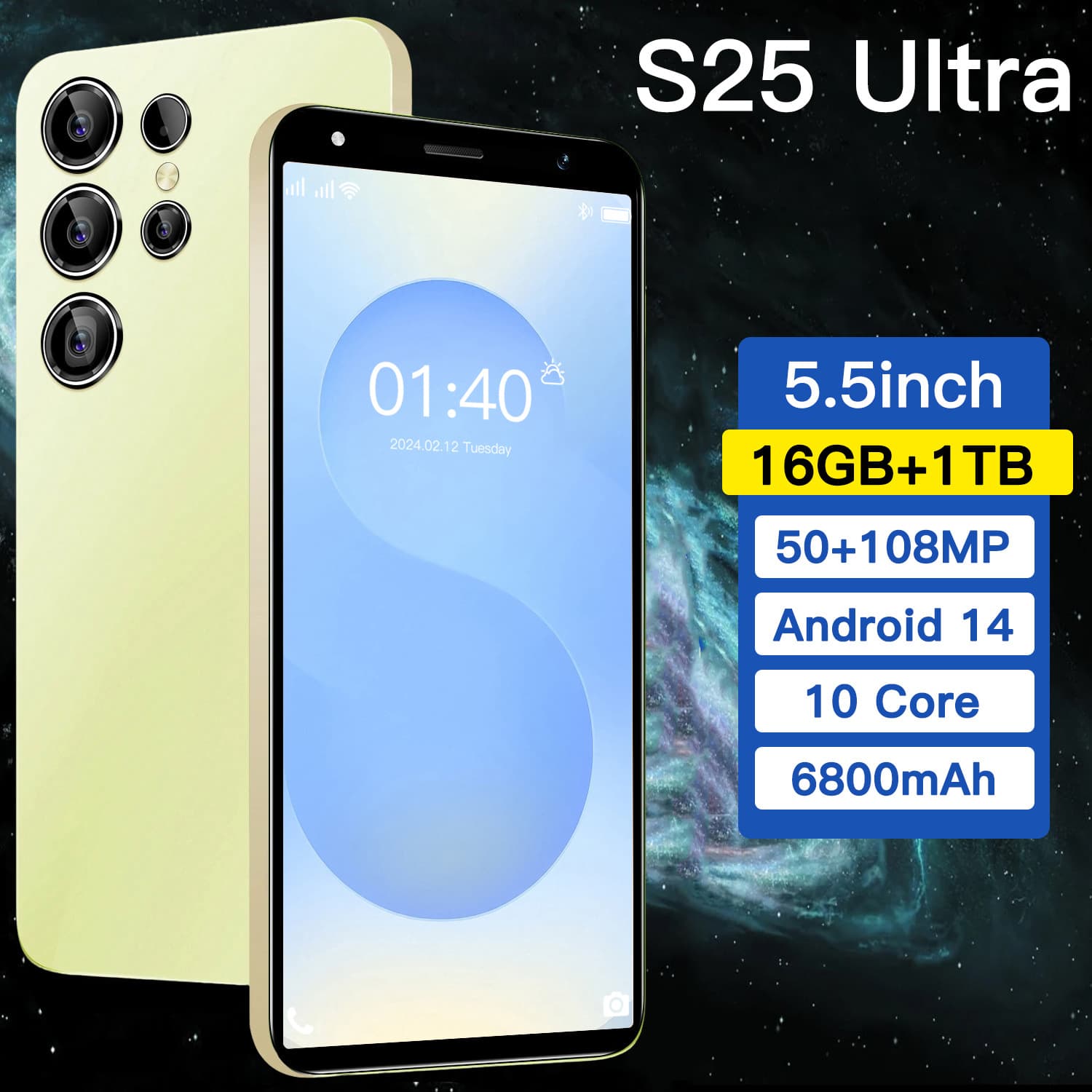 TK Low Price Hot Seller S25 Ultra True 4G Network 5.0 Inch 2+16GB Cross-Border Smartphone Factory Stock