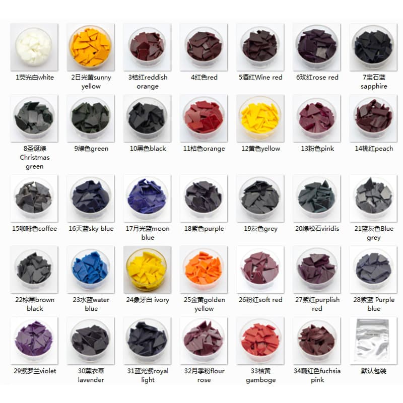 Candle color diy scented candle dye color block 34 colors candle pigment dye flakes packaging weight