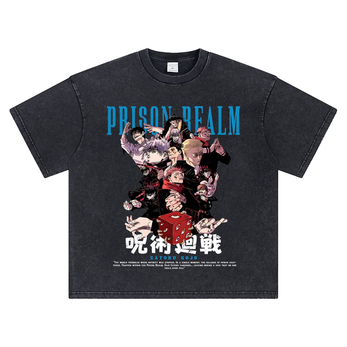 Spell Return Anime Summer Heavy Duty Washed Retro Trendy Brand Heavy Casual Loose Short Sleeve T-Shirt Cross-border